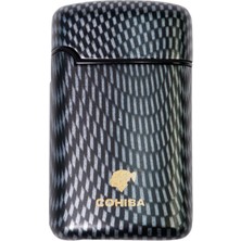 Cohiba 3 Torch Pürmüz Siyah Karbon Desenli Puro Çakmağı