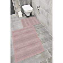 Home Kaymaz Tabanlı Suya Dayanıklı Dijital Baskılı Banyo Paspası Takımı | Bordo Halı 1675