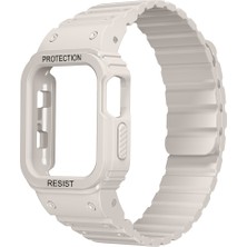 BuLand Store Apple Watch 7 41MM Airshield Edition Tasarımlı Kasa Koruyuculu Silikon Kordon