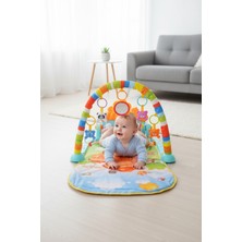 Hak-İş Oyuncak Piyanolu Mantar Desenli Bebek Oyun Halısı – 0+ Ay, Hayvan Figürlü
