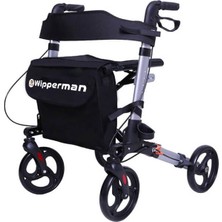 Wipperman 502 Alüminyum Katlanabilir Rollator – Şık Gri, Lüks Yürüme Yardımcısı