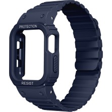 BuLand Store Apple Watch 7 41MM Airshield Edition Tasarımlı Kasa Koruyuculu Silikon Kordon