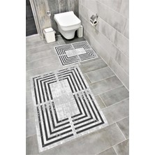 Home Su Emici Yumuşak Kaymaz Taban Sünger Dolgulu Yıkanabilir Dekoratif Banyo Paspası Takımı Square