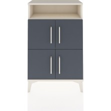 Dienni Arges Komodin Tek Raflı 4 Kapaklı 60X30X96 Aytaşı-Antrasit