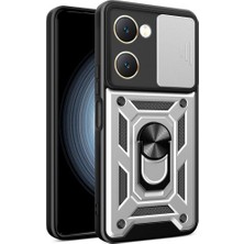 Royal Case Vivo Y18 Kılıf Tam Koruma Sağlayan Kamera Sürgülü Sert Silikon Kapak Ryc/pars Yüzüklü