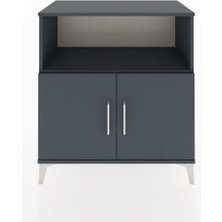 Dienni Hyperion Şifonyer 3 Raflı 2 Kapaklı 88X44X96 Antrasit-Antrasit