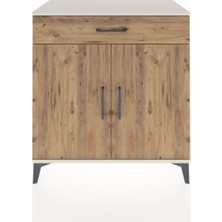 Dienni Hyperion Şifonyer Tek Raflı Tek Çekmeceli 2 Kapaklı 88X44X96 Aytaşı-Çam