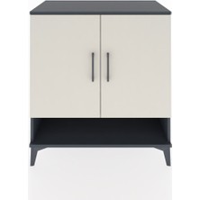 Dienni Hyperion Şifonyer 3 Raflı 2 Kapaklı 88X44X96 Antrasit-Aytaşı