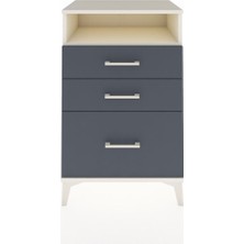 Dienni Hyperion Komodin Tek Raflı 3 Çekmeceli 60X44X96 Aytaşı-Antrasit
