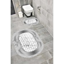 Home Su Emici Yumuşak Kaymaz Taban Sünger Dolgulu Yıkanabilir Dekoratif Banyo Paspası Takımı Malenaoval
