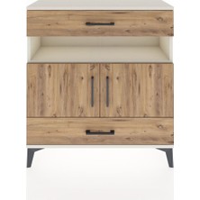 Dienni Arges Şifonyer 3 Raflı 2 Çekmeceli 2 Kapaklı 88X30X96 Aytaşı-Çam