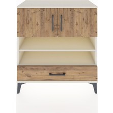Dienni Hyperion Şifonyer 3 Raflı Tek Çekmeceli 2 Kapaklı 88X44X96 Aytaşı-Çam