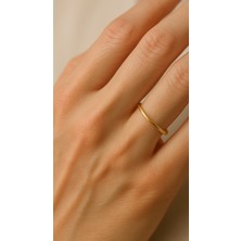 Kairos Jewelry 14 Ayar Altın Ince Alyans Yüzük