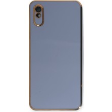 Techno Guru REDMI9A Kılıf Parlak Yapılı Esnek Volet Silikon Kapak