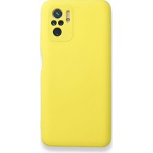 Redmi Note 10S Kılıf Içi Kadife Kaplı Nano Silikon Kapak - Sarı