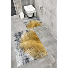 Home Su Emici Yumuşak Kaymaz Taban Sünger Dolgulu Yıkanabilir Dekoratif Banyo Paspası TAKIMI-1145