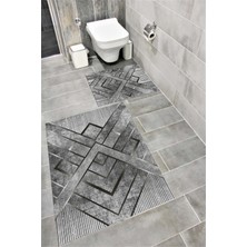 Home Su Emici Yumuşak Kaymaz Taban Sünger Dolgulu Yıkanabilir Dekoratif Banyo Paspası Takımı EHL05