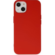 Techno Guru iPhone 14 Plus Kılıf Içi Kadife Kaplı Nano Silikon Kapak - Kırmızı
