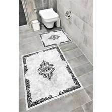 Home Su Emici Yumuşak Kaymaz Taban Sünger Dolgulu Yıkanabilir Dekoratif Banyo Paspası Takımı Pervaz