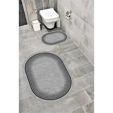 Home Su Emici Yumuşak Kaymaz Taban Sünger Dolgulu Yıkanabilir Dekoratif Banyo Paspası Takımı 1193 Oval
