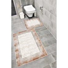 Home Su Emici Yumuşak Kaymaz Taban Sünger Dolgulu Pamuksu Doku Yıkanabilir Dekoratif Banyo Paspası 1364