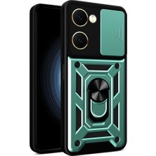 Royal Case Vivo Y18 Kılıf Tam Koruma Sağlayan Kamera Sürgülü Sert Silikon Kapak Ryc/pars Yüzüklü