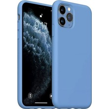 iPhone 11 Pro Max Kılıf Içi Kadife Kaplı Nano Silikon Kapak - Mavi
