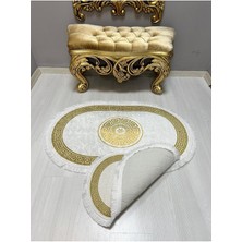 Home 2'li Ikili Banyo Paspas Seti Dijital Baskı Kaymaz Keçe Taban Banyo Paspas Takımı 40X60-60X100 Golday