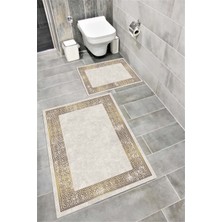 Home Su Emici Yumuşak Kaymaz Taban Sünger Dolgulu Yıkanabilir Dekoratif Banyo Paspası Takımı 1219