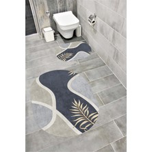 Home Su Emici Yumuşak Kaymaz Taban Sünger Dolgulu Yıkanabilir Dekoratif Banyo Paspası TAKIMI-1137