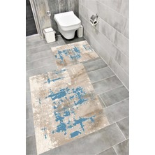 Home Kaymaz Tabanlı Suya Dayanıklı Dijital Baskılı Banyo Paspası Takımı | Bordo Halı 1638