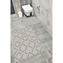 Home Su Emici Yumuşak Kaymaz Taban Sünger Dolgulu Yıkanabilir Dekoratif Banyo Paspası TAKIMI-1160