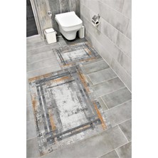 Home Su Emici Yumuşak Kaymaz Taban Sünger Dolgulu Yıkanabilir Dekoratif Banyo Paspası Takımı Afrodit