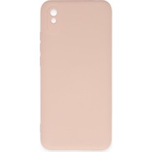 Techno Guru Redmi 9A Kılıf Içi Kadife Kaplı Nano Silikon Kapak - Pudra
