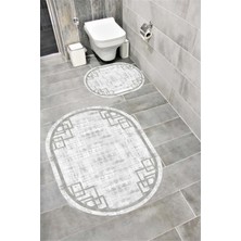 Home Su Emici Yumuşak Kaymaz Taban Sünger Dolgulu Yıkanabilir Dekoratif Banyo Paspası Takımı Fastoval