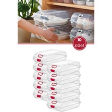 Flora 10 Adet Şeffaf Kadın Ayakkabı Kutusu, Dolap Içi Steril Ayakkabı Saklama Düzenleyici 10’lu Set