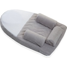 Babyjem Kiraz Çekirdekli Düz Kafa Fonksiyonlu Reflü Yastığı Gri