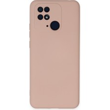 Techno Guru Redmi 10C Kılıf Içi Kadife Kaplı Nano Silikon Kapak - Pudra