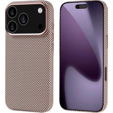 Zore iPhone 17 Pro Kılıf M-Safe Şarj Özellikli Karbon Fiber Görünümlü Omsy Nekst Kapak - Gold