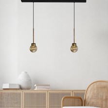 Bamyum Ikili Petite Bal Rengi Cam Avize Ince Eskitme Başlık Retro Sarkıt Restoran Salon Aydınlatma