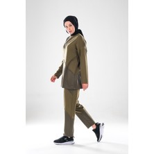 Plistre 2283_PATCH ve Dikiş Detaylı Esnek Kumaş Tesettür Kadın Spor Eşofman Takımı –cepli Havuç Fit Pantolon