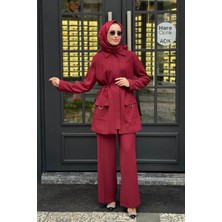 Jamila Sarah Jamıla Sarah Buket Pantolonlu Takım FW26-9202 Bordo