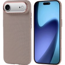 Zore iPhone 17 Air Kılıf M-Safe Şarj Özellikli Karbon Fiber Görünümlü Omsy Nekst Kapak - Gold