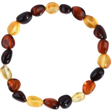 Bütüncül Şifa Bal Kızıl ve Kahverengi Uyumu Kehribar Bileklik