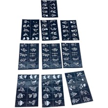 Timion Çiçekli 10X14CM Tüp Kına Desen Çıkartma Şablonu 12 Parça (5148)