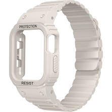 Lopard Apple Watch 7 45MM KRD-142 Airbag Tasarımlı Kasa Koruyuculu Silikon Kordon