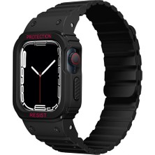 Lopard Apple Watch 10 42MM KRD-142 Airbag Tasarımlı Kasa Koruyuculu Silikon Kordon