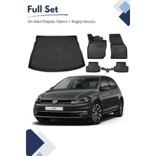 Ko Kaliteoto Volkswagen Golf 7 2015 Model Tam Uyumlu Paspas+Alt Bagaj Havuzu Seti