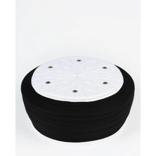 Sarıkhane Talebe Sarığı-Siyah Kumaş-Beyaz Takke-Düz Sarım-Kuş Gözü-5 Metre