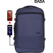 Dada Fonksiyonel Körüklü Erkek Sırt ve Seyahat Çantası 15,6 Inç 40 Litre USB Type-C Aparat Ortopedik